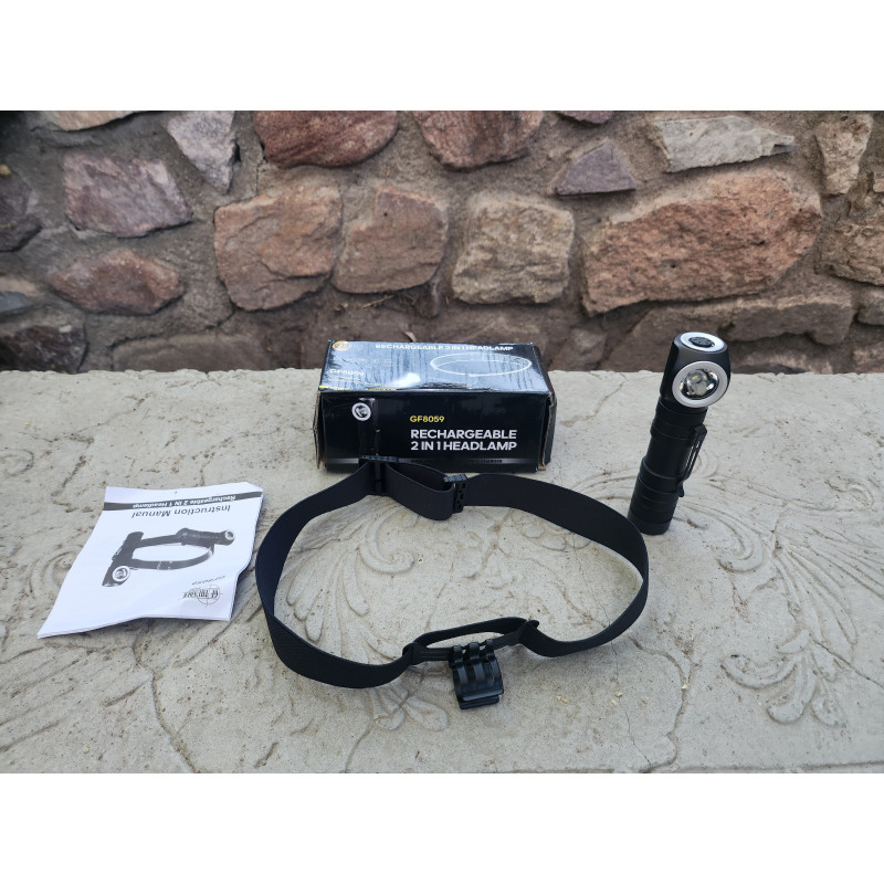 LAMPARA DE CABEZA RECARGABLE 2 EN 1